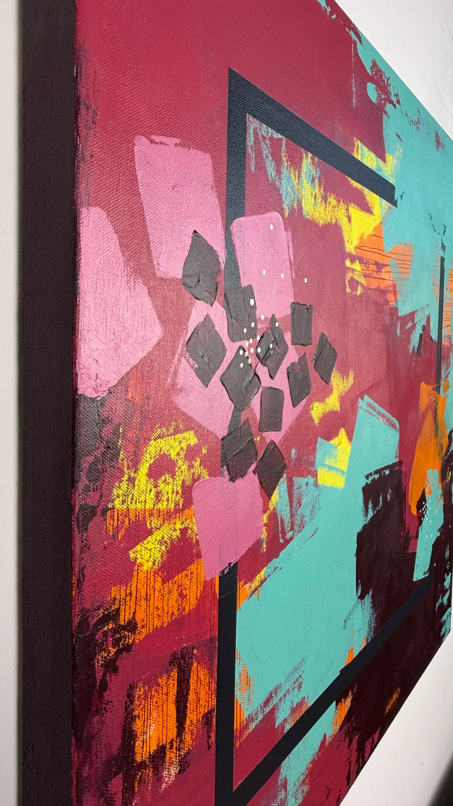 Unapologetic – 24x24 Original Abstract Acrylic Painting on gallery wrap canvas by Nikki Braun | Bold Modern Wall Art