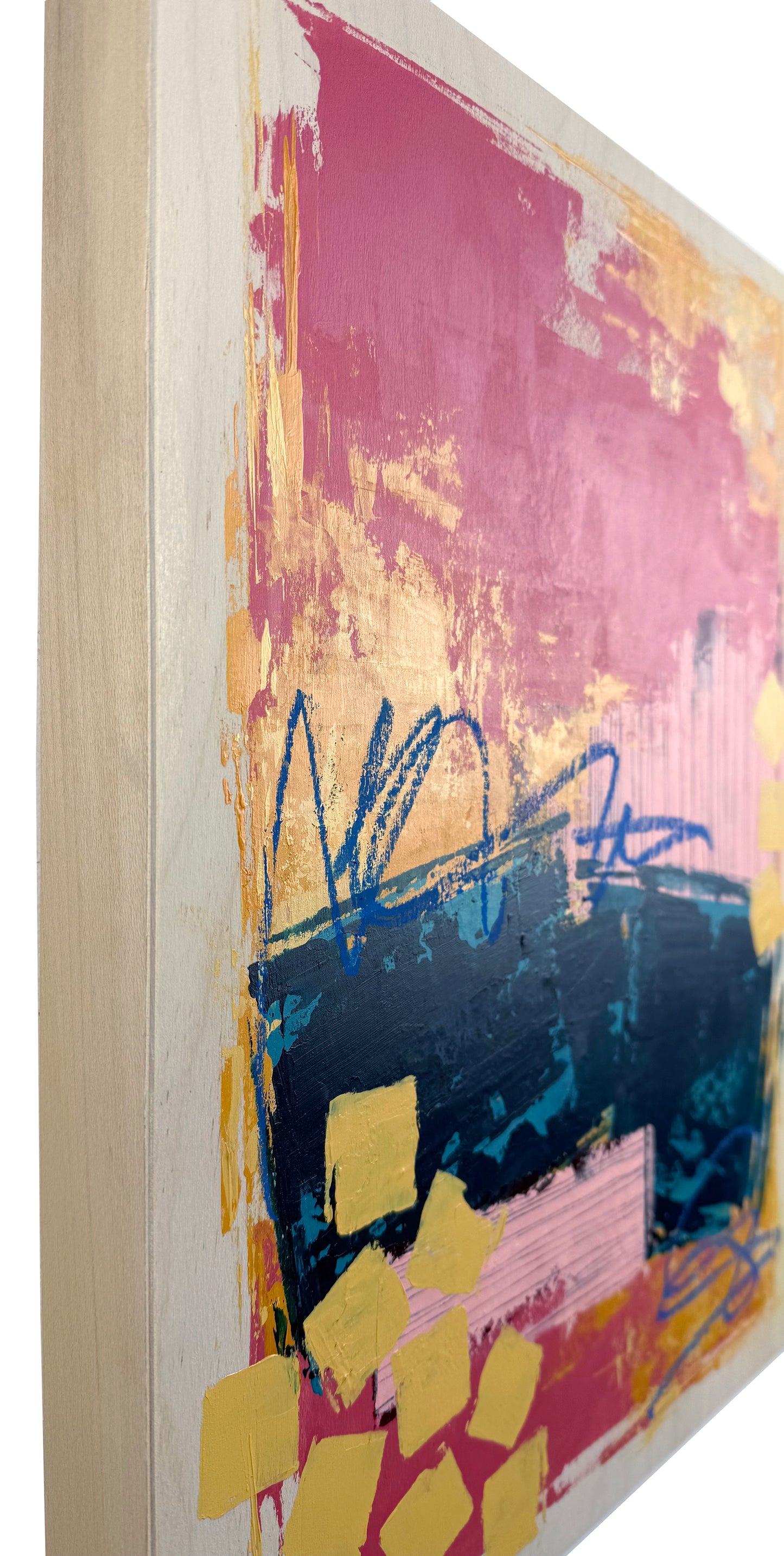 Best-case Scenario – 12x16 Original Abstract Acrylic Painting on Birch Panel by Nikki Braun | Bold Modern Wall Art