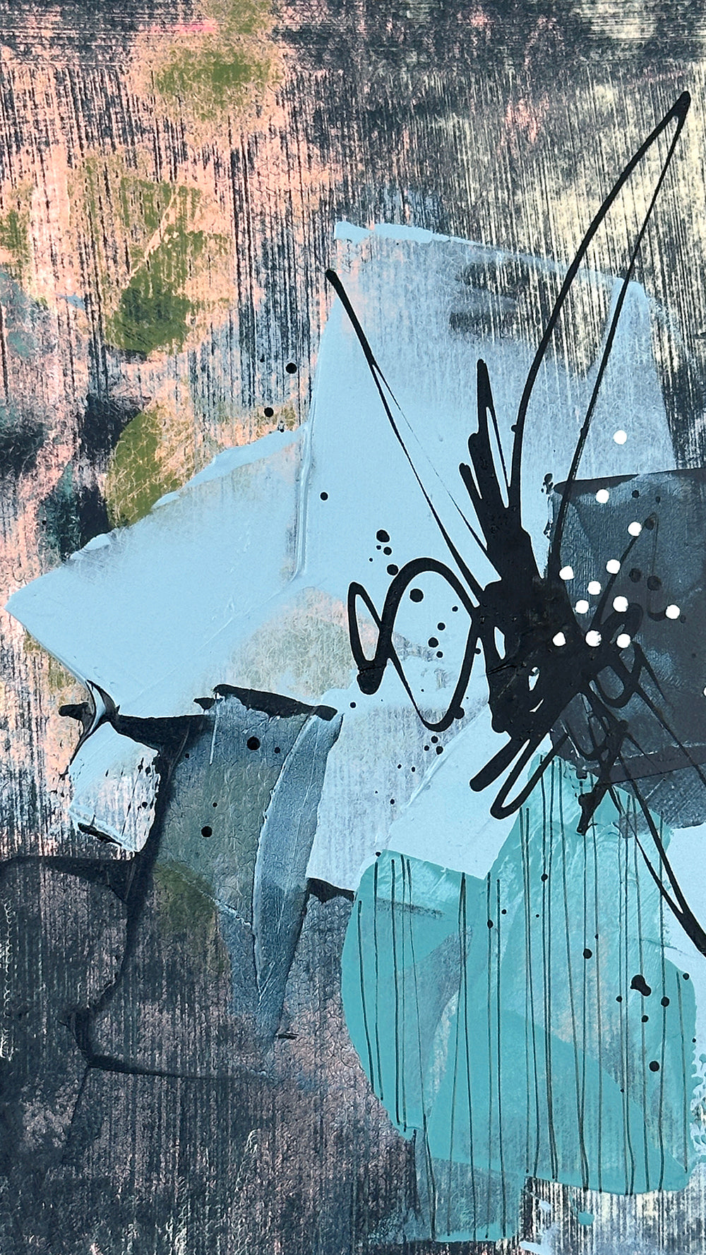 Layers 1 – 16x16 Original Abstract Acrylic Painting on Birch Panel by Nikki Braun | Bold Modern Wall Art