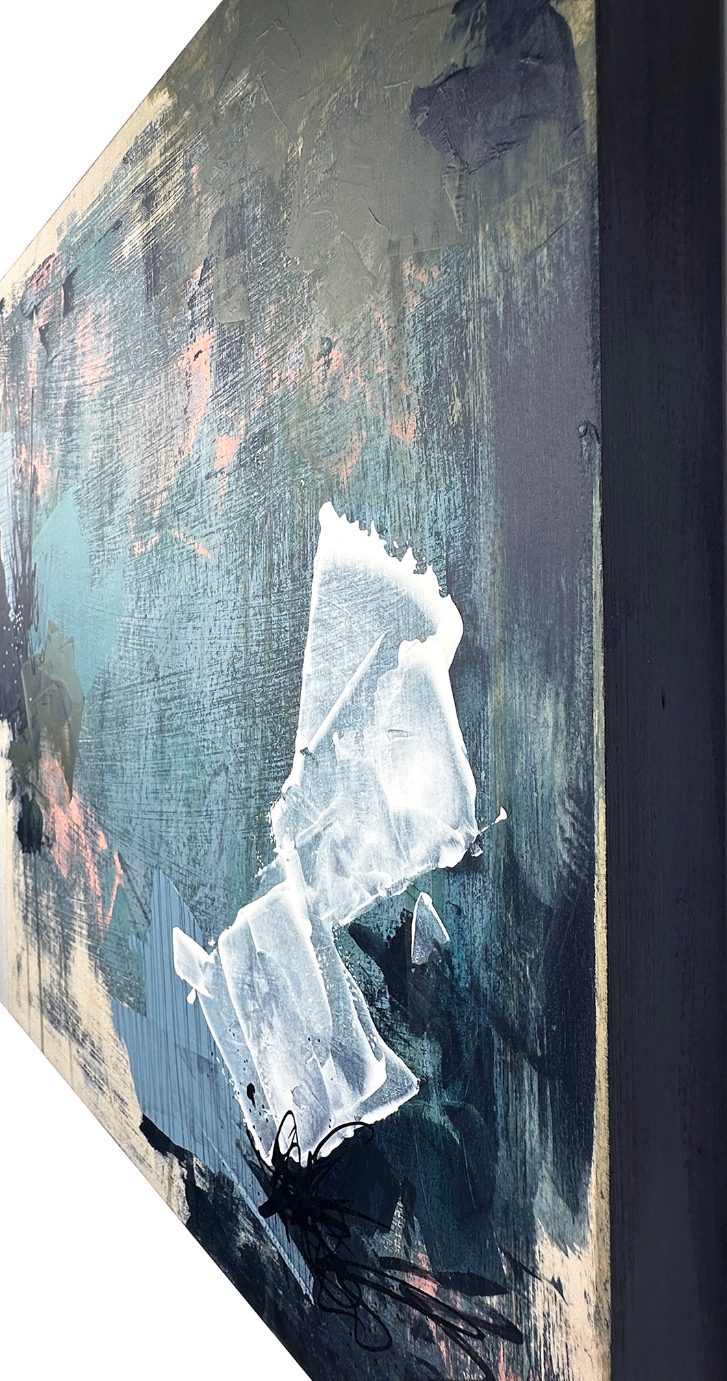 Layers 1 – 16x16 Original Abstract Acrylic Painting on Birch Panel by Nikki Braun | Bold Modern Wall Art