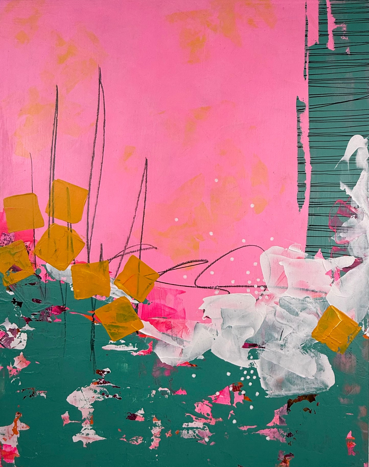 Never Too Much – 10x12 Original Abstract Acrylic Painting on Birch Panel by Nikki Braun | Bold Modern Wall Art