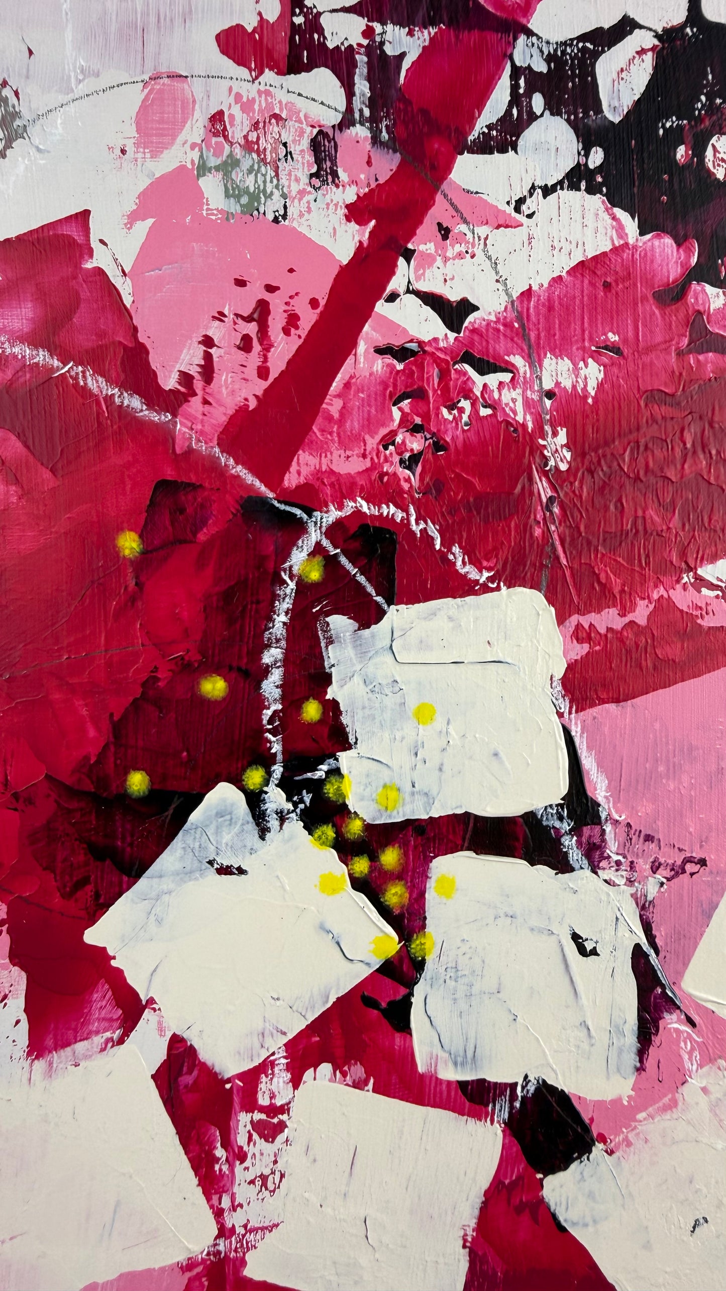 Crabapple 3 – 10x10 Original Abstract Acrylic Painting on birch panel by Nikki Braun | Bold Modern Wall Art