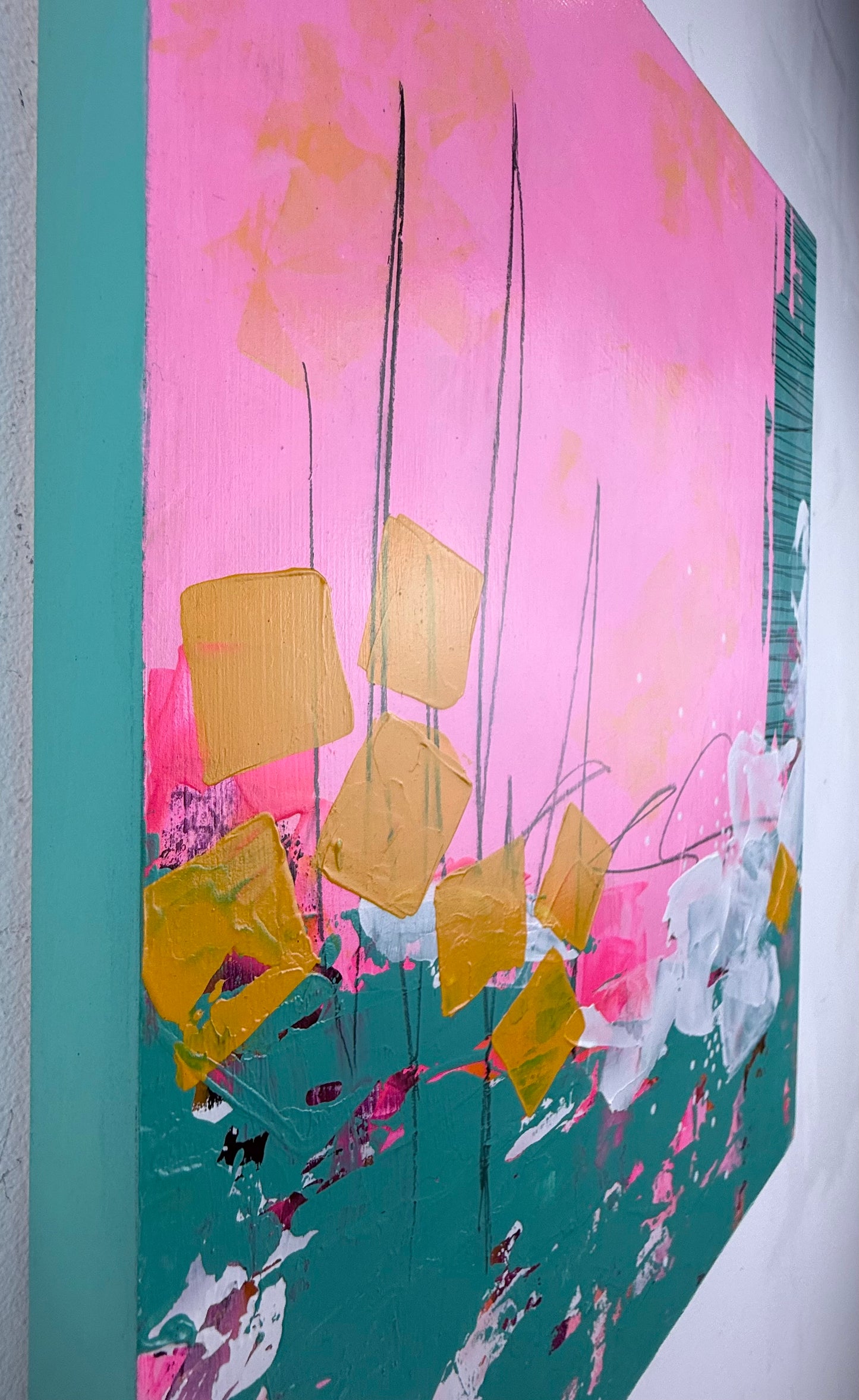 Never Too Much – 10x12 Original Abstract Acrylic Painting on Birch Panel by Nikki Braun | Bold Modern Wall Art