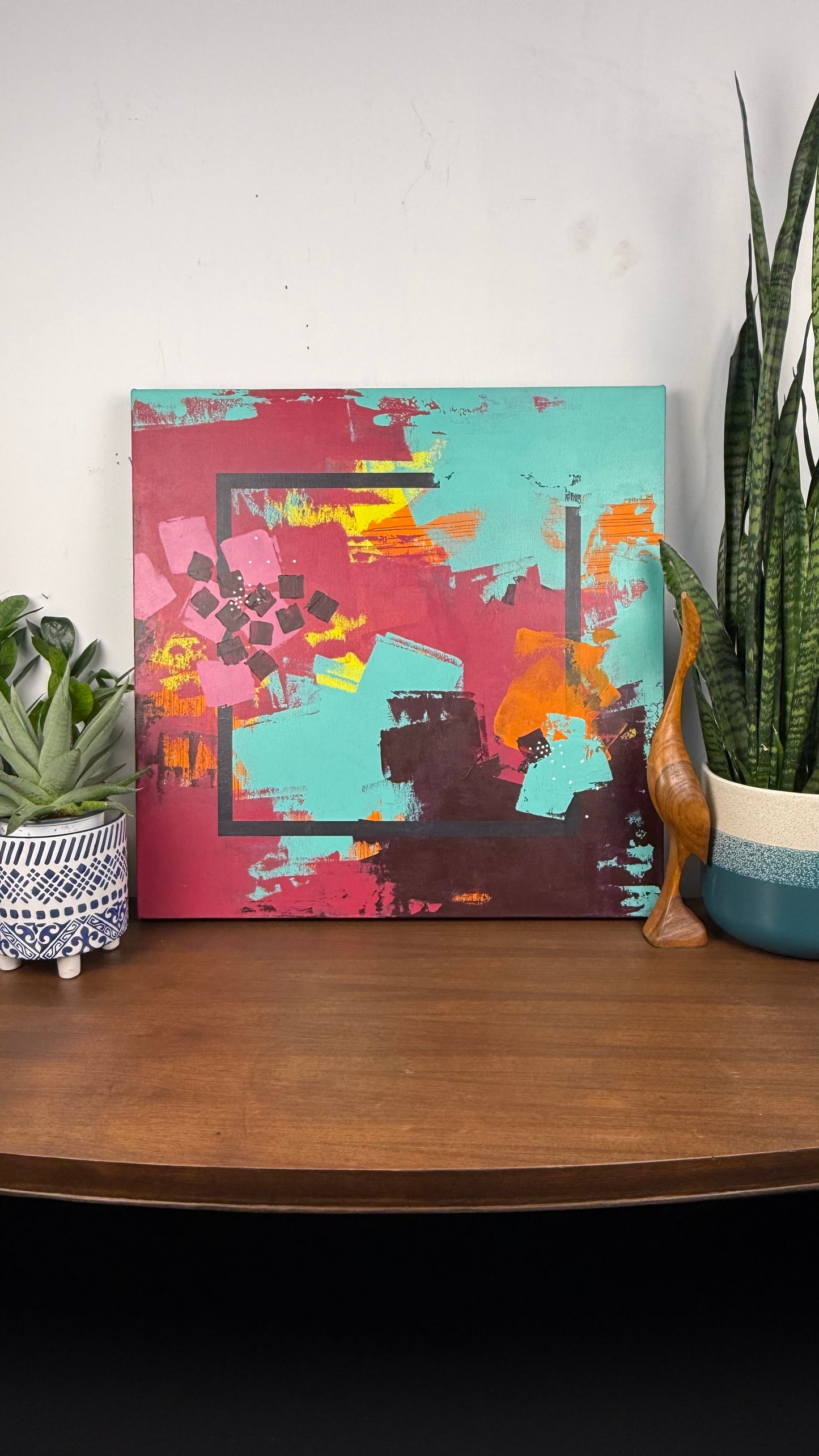 Unapologetic – 24x24  Original Abstract Acrylic Painting on gallery wrap canvas by Nikki Braun | Bold Modern Wall Art