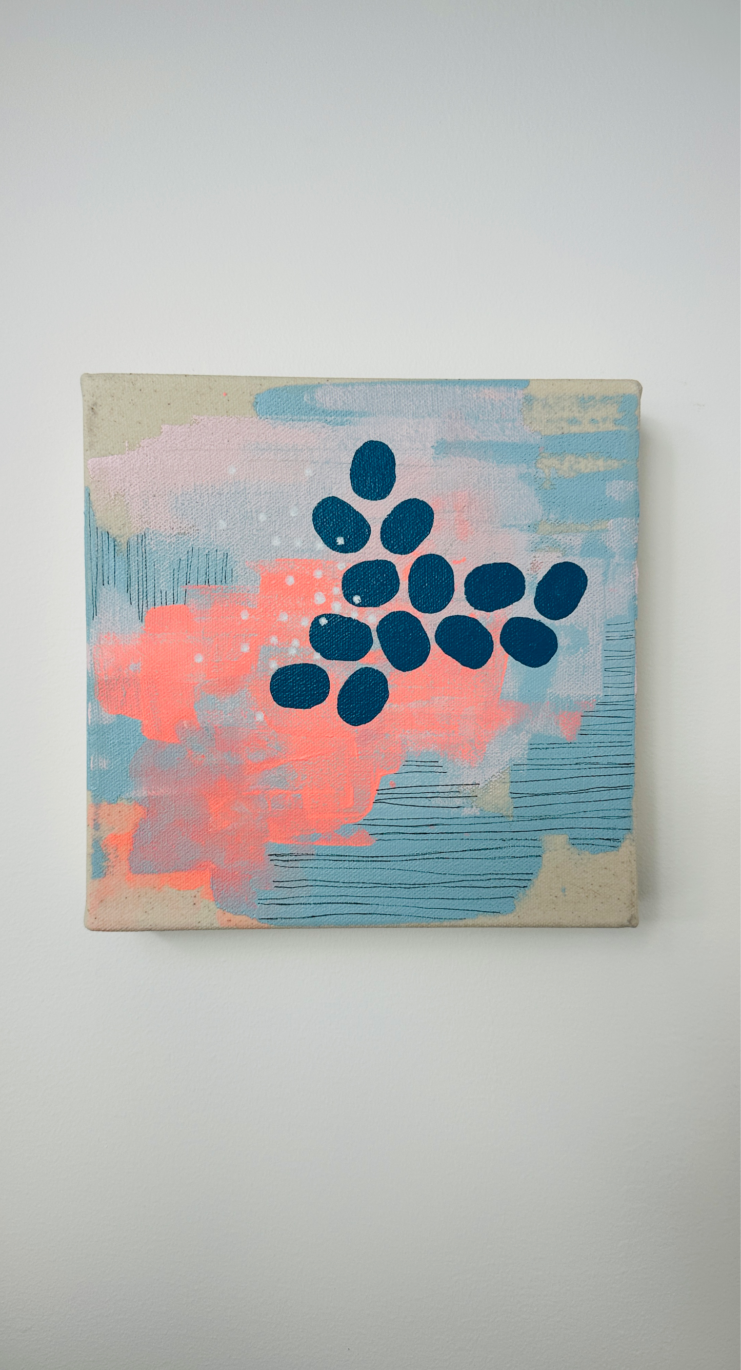 July 27 – 8x8 Original Abstract Acrylic Painting on Gallery Wrap Canvas by Nikki Braun | Bold Modern Wall Art