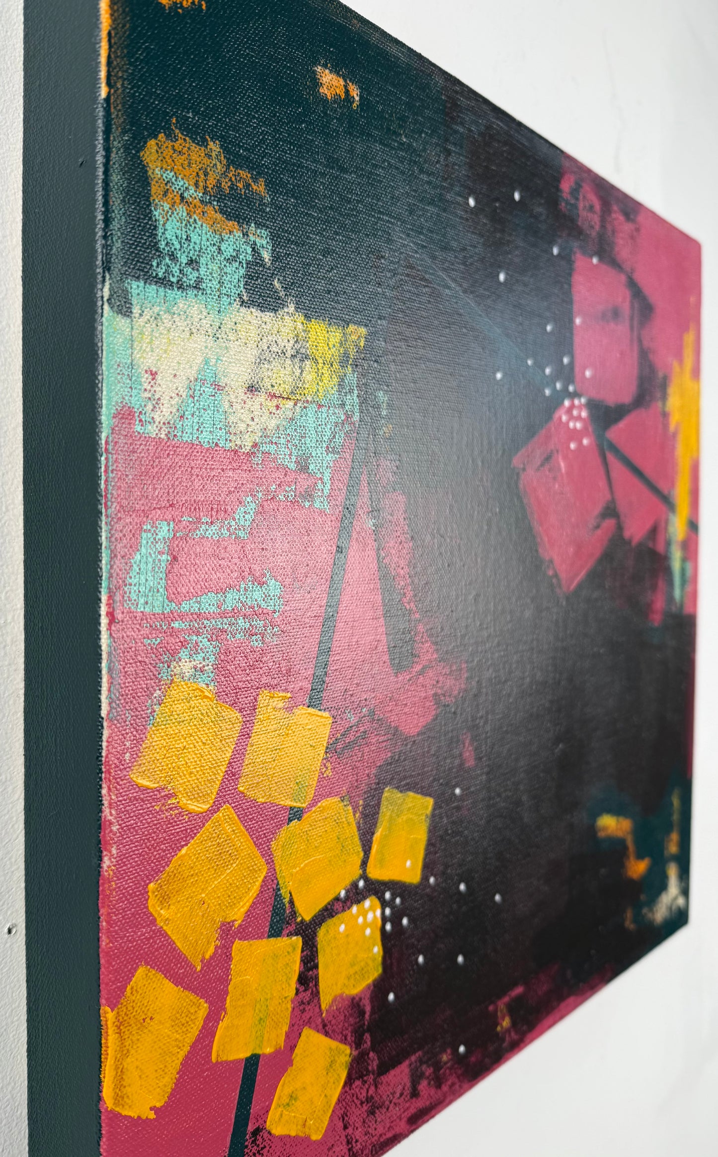 Aging Out Loud – 14 x 14 Original Abstract Acrylic Painting on gallery wrap canvas by Nikki Braun | Bold Modern Wall Art