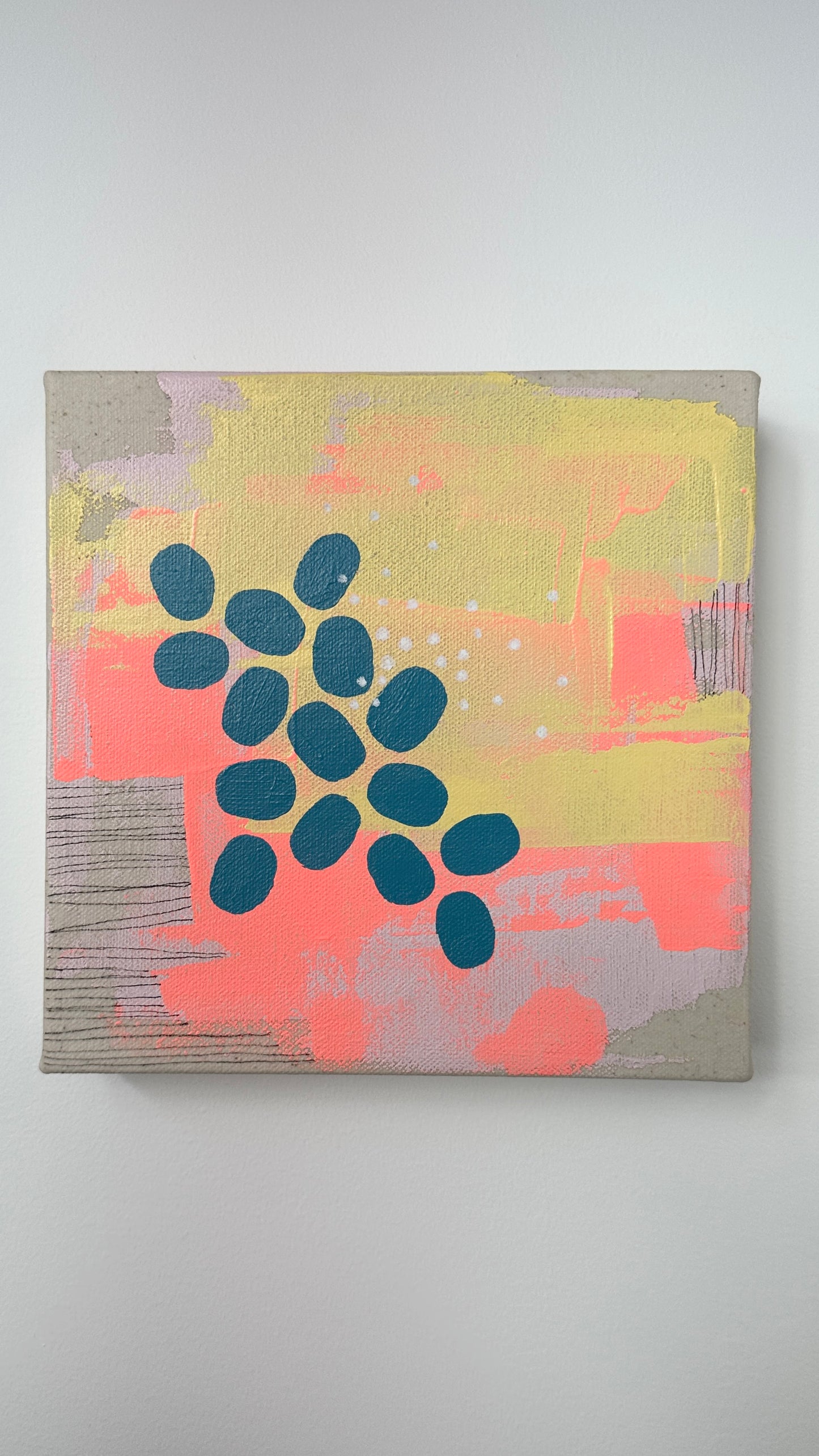 July 25 – 8x8 Original Abstract Acrylic Painting on Gallery Wrap Canvas by Nikki Braun | Bold Modern Wall Art