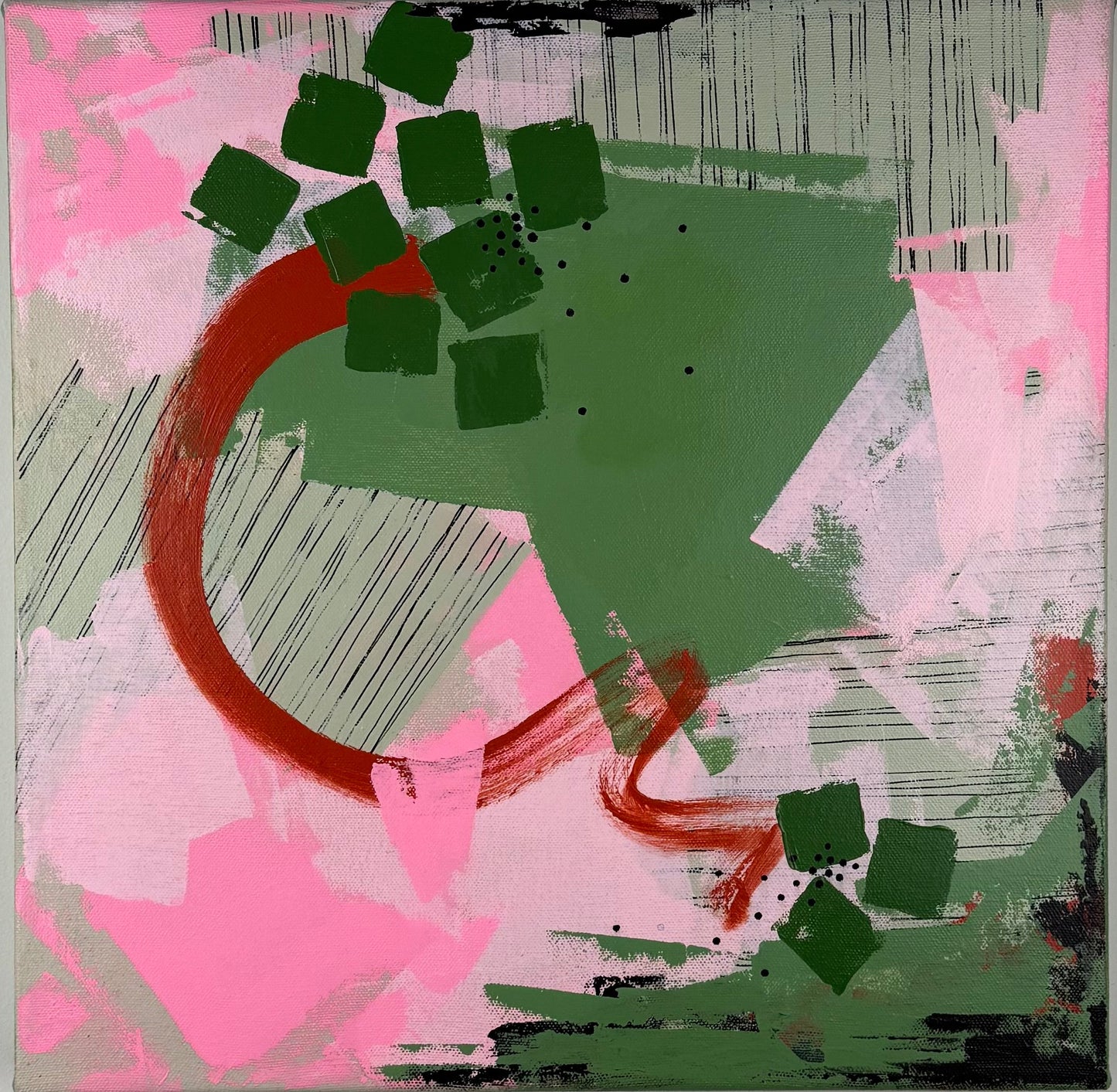 One Big Beautiful Life 3 – 16 x 16  Original Abstract Acrylic Painting on gallery wrap canvas by Nikki Braun | Bold Modern Wall Art