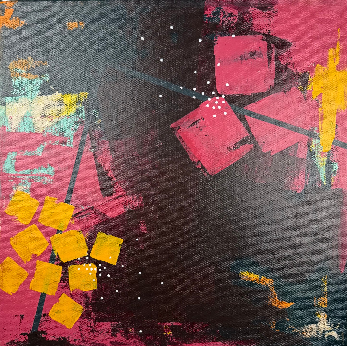 Aging Out Loud – 14 x 14 Original Abstract Acrylic Painting on gallery wrap canvas by Nikki Braun | Bold Modern Wall Art