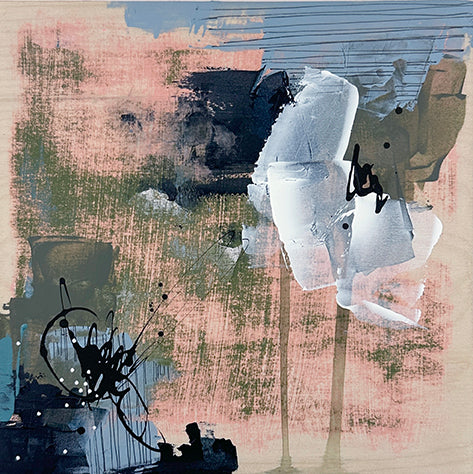 Layers 5 – 8x8 Original Abstract Acrylic Painting on Birch Panel by Nikki Braun | Bold Modern Wall Art (Copy)