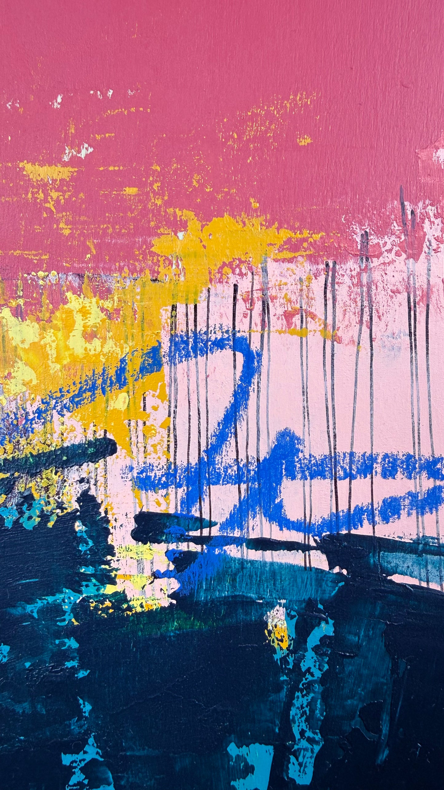 Best-case Scenario – 12x16 Original Abstract Acrylic Painting on Birch Panel by Nikki Braun | Bold Modern Wall Art