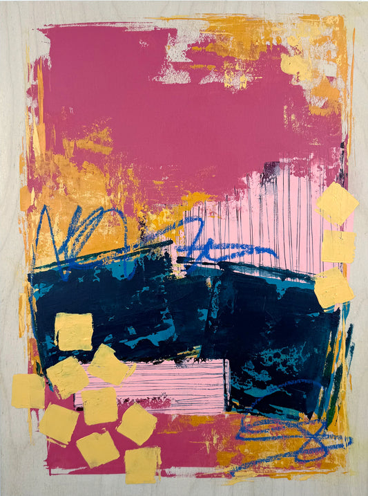 Best-case Scenario – 12x16 Original Abstract Acrylic Painting on Birch Panel by Nikki Braun | Bold Modern Wall Art