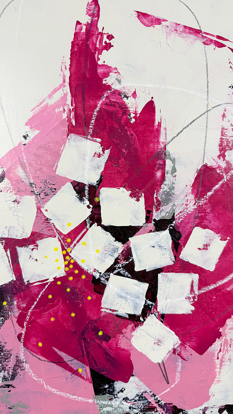 Crabapple – 18x18  Original Abstract Acrylic Painting on birch panel by Nikki Braun | Bold Modern Wall Art