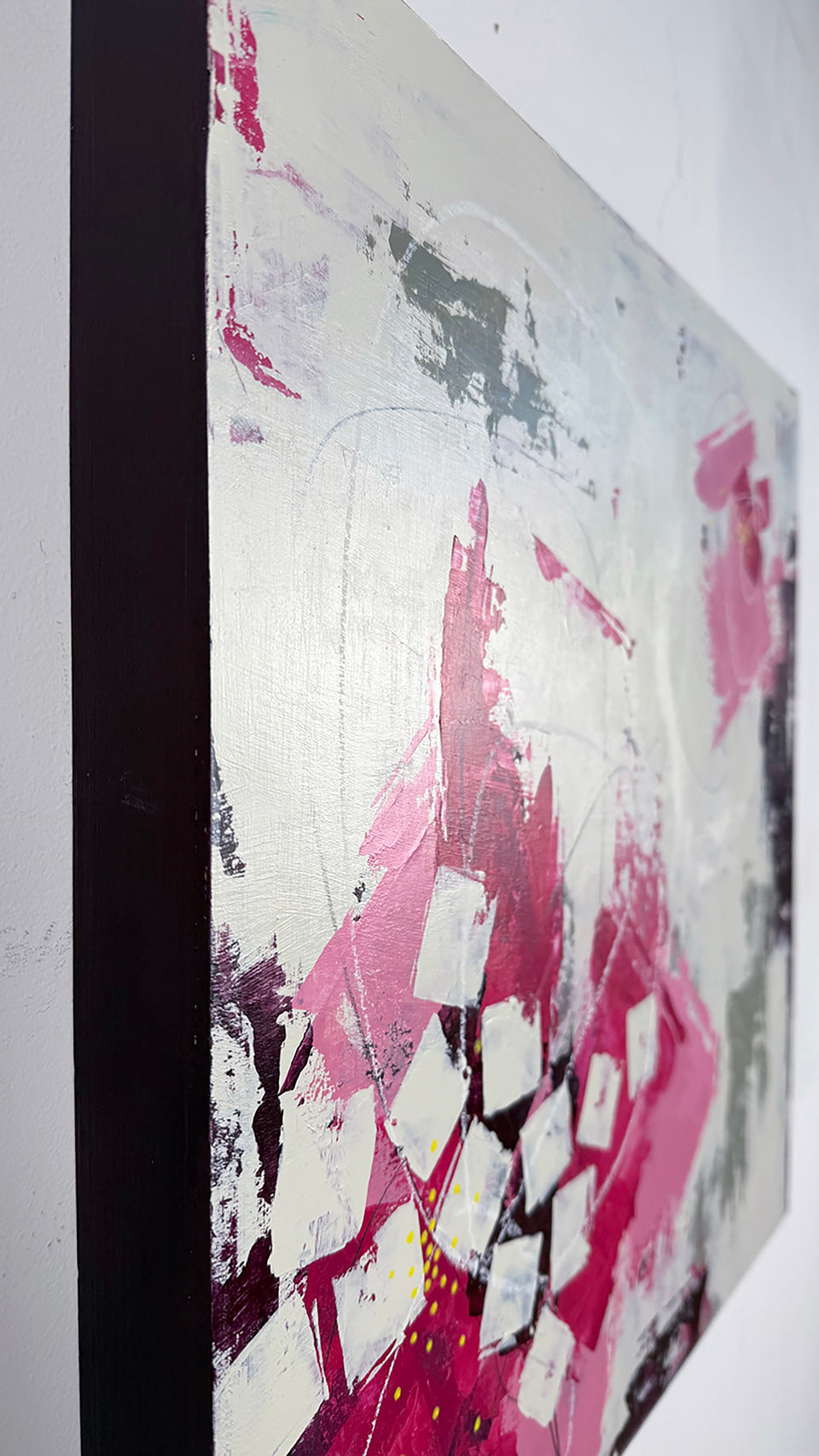 Crabapple – 18x18  Original Abstract Acrylic Painting on birch panel by Nikki Braun | Bold Modern Wall Art