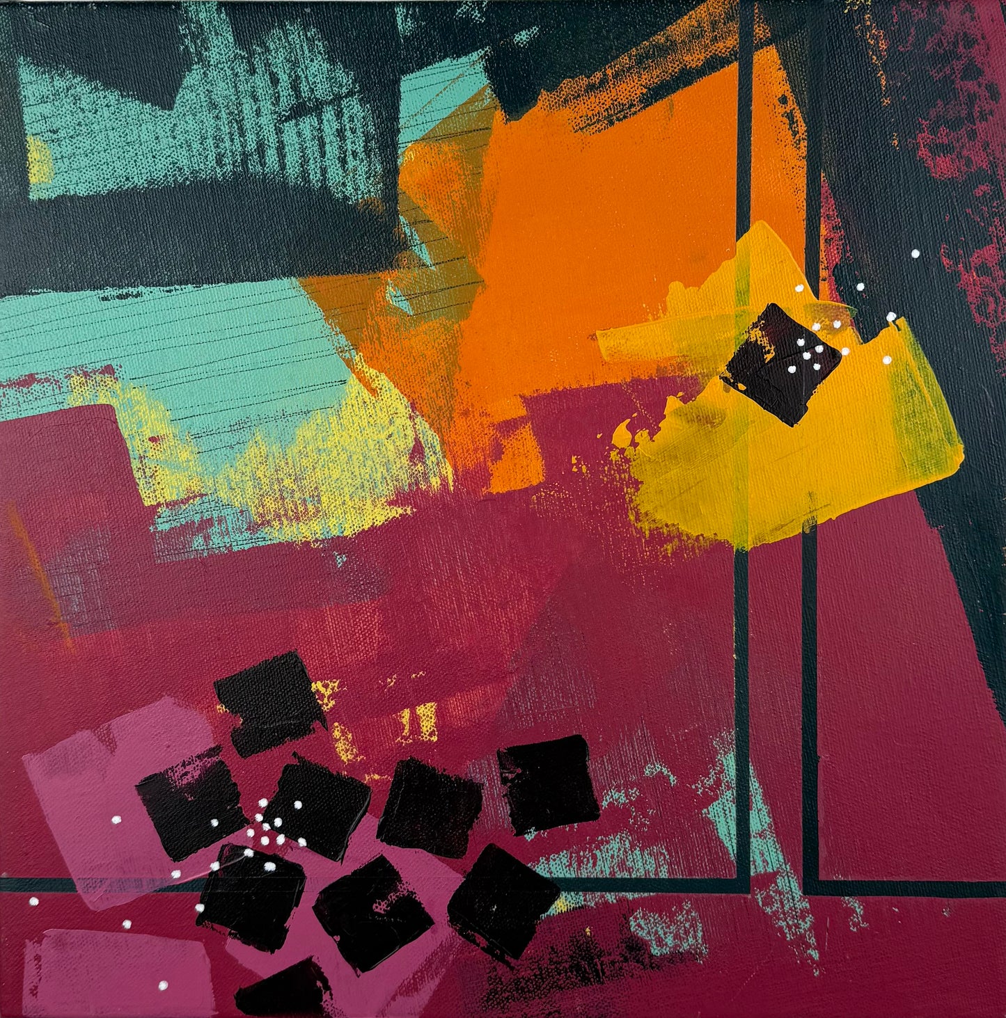 Limitless – 12x12  Original Abstract Acrylic Painting on gallery wrap canvas by Nikki Braun | Bold Modern Wall Art