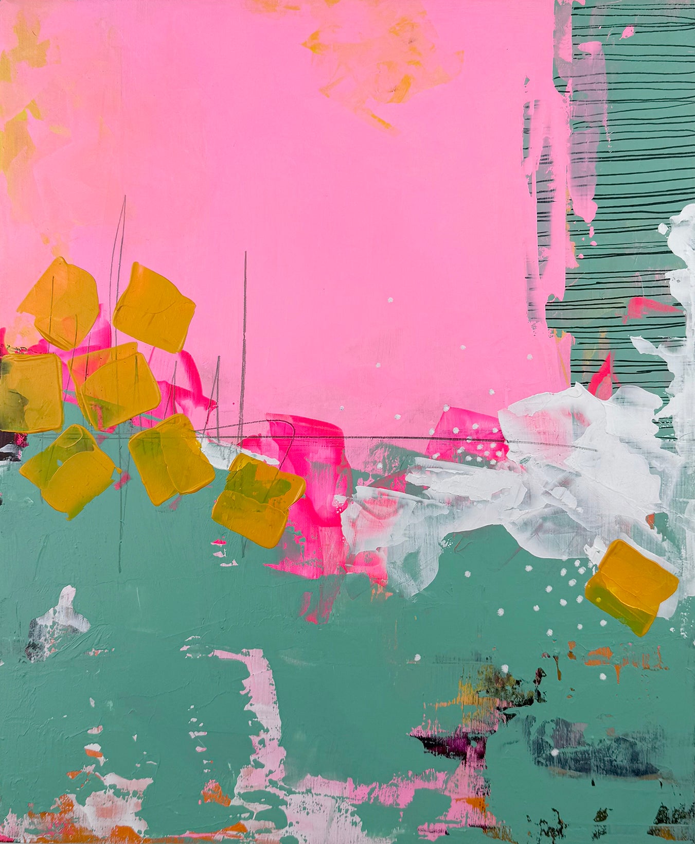 Never Too Much 2 – 11x14 Original Abstract Acrylic Painting on Birch Panel by Nikki Braun | Bold Modern Wall Art