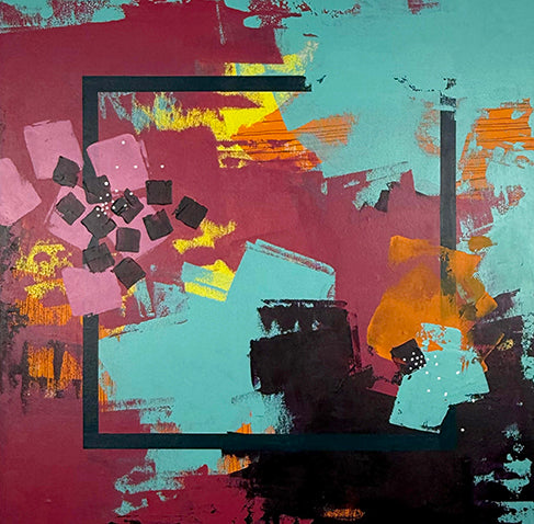 Unapologetic – 24x24  Original Abstract Acrylic Painting on gallery wrap canvas by Nikki Braun | Bold Modern Wall Art