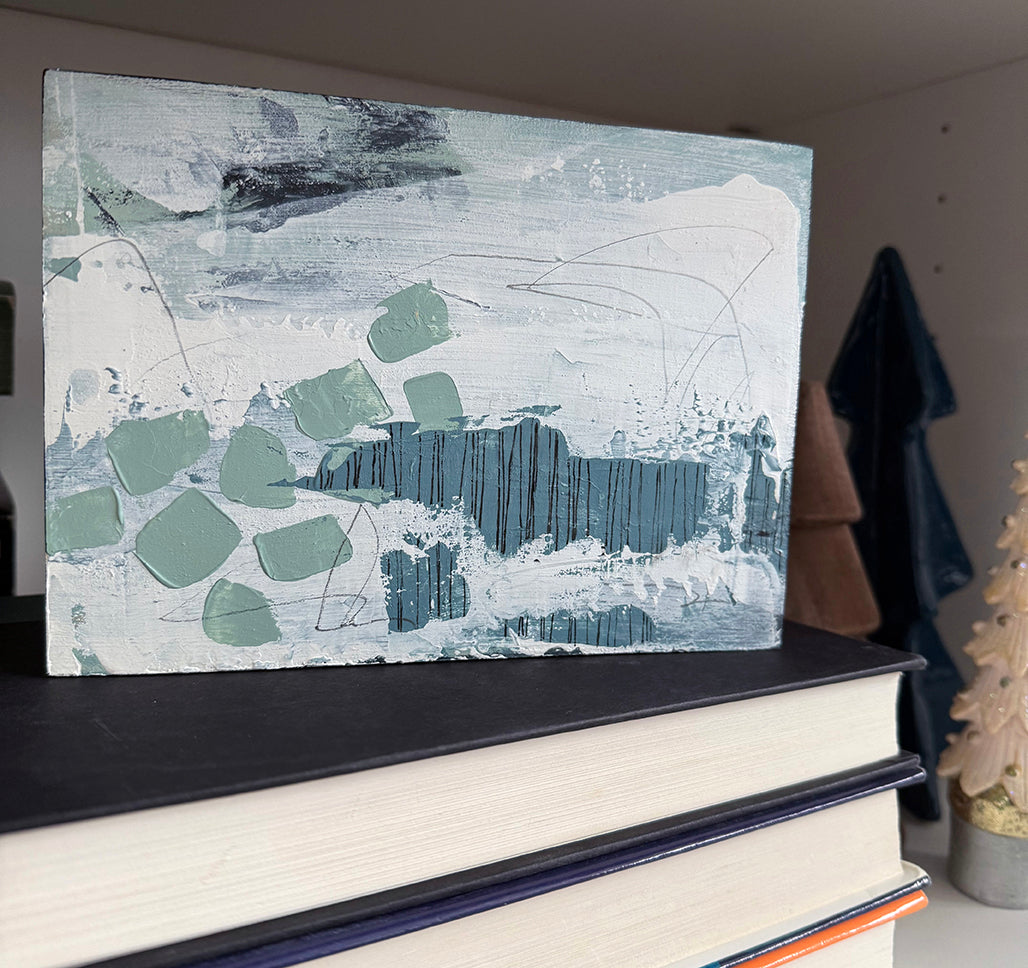 Winter’s Embrace – Original Abstract Painting Inspired by a Canadian Winter