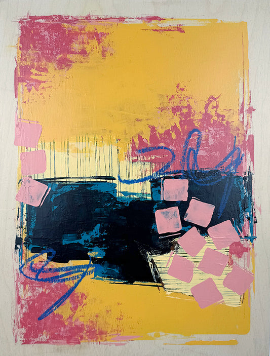 Best-case Scenario 2 – 12x16 Original Abstract Acrylic Painting on Birch Panel by Nikki Braun | Bold Modern Wall Art