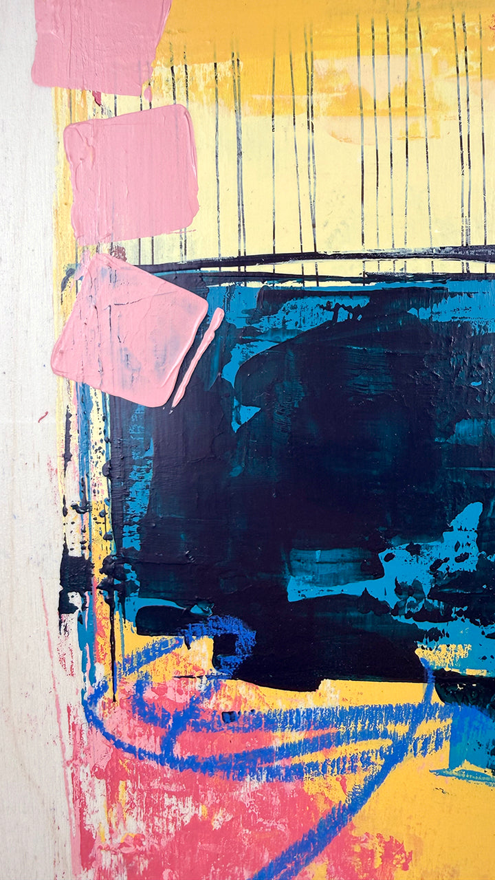 Best-case Scenario 2 – 12x16 Original Abstract Acrylic Painting on Birch Panel by Nikki Braun | Bold Modern Wall Art