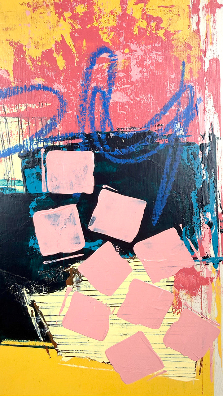 Best-case Scenario 2 – 12x16 Original Abstract Acrylic Painting on Birch Panel by Nikki Braun | Bold Modern Wall Art