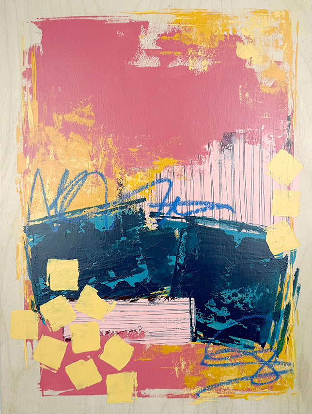 Best-case Scenario 1 – 12x16 Original Abstract Acrylic Painting on Birch Panel by Nikki Braun | Bold Modern Wall Art