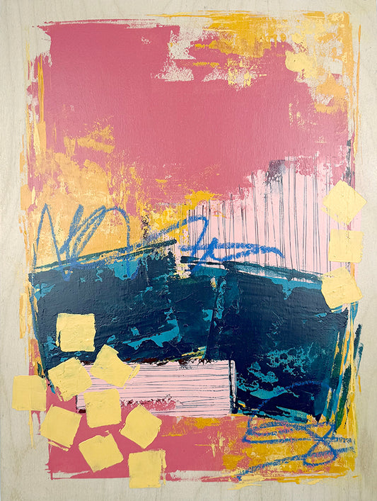 Best-case Scenario 1 – 12x16 Original Abstract Acrylic Painting on Birch Panel by Nikki Braun | Bold Modern Wall Art