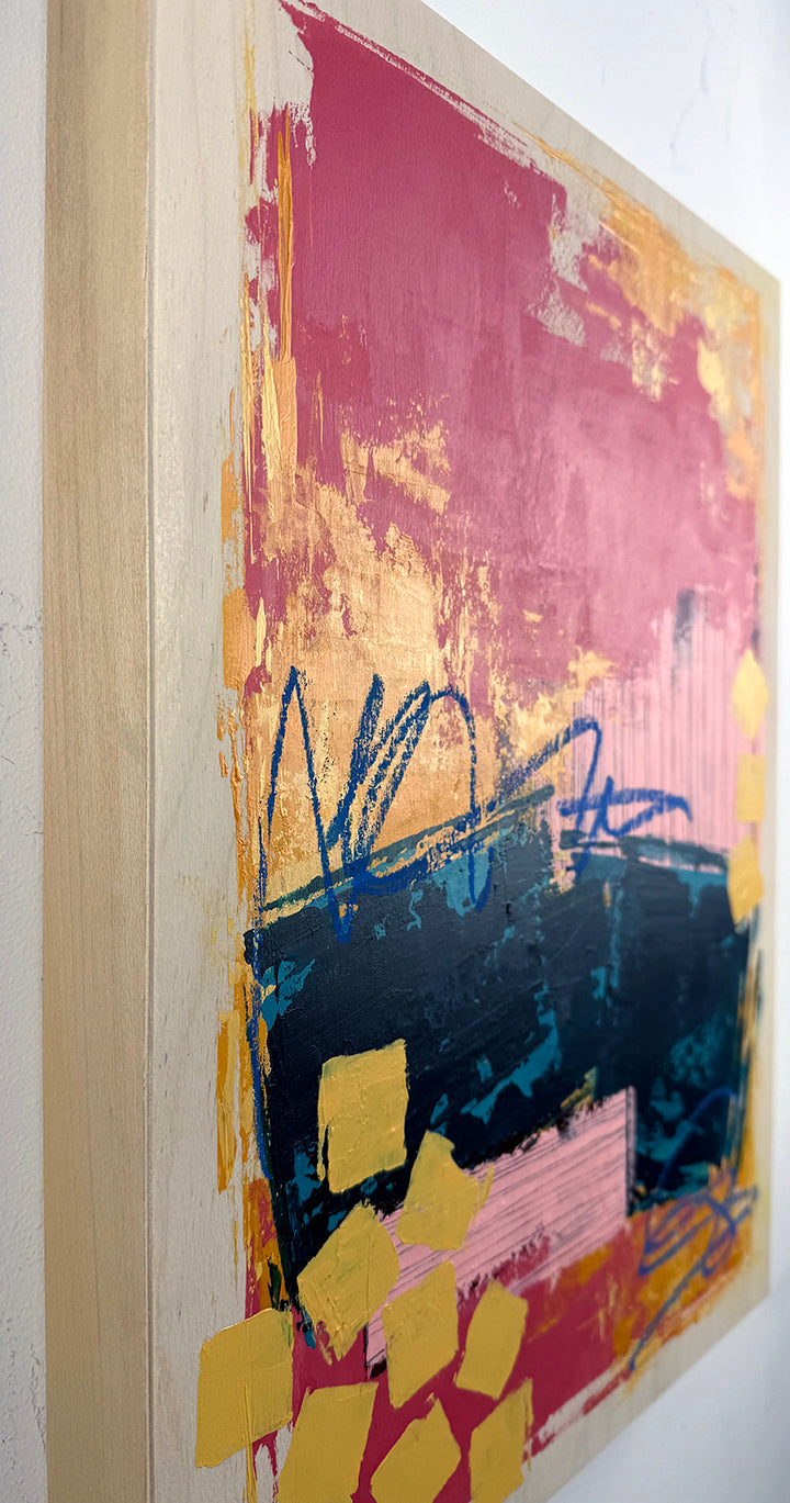 Best-case Scenario 1 – 12x16 Original Abstract Acrylic Painting on Birch Panel by Nikki Braun | Bold Modern Wall Art