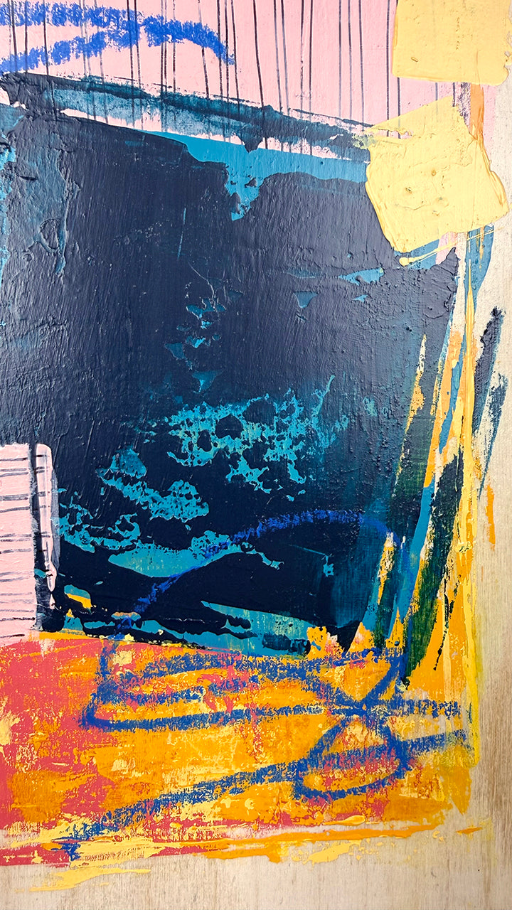 Best-case Scenario 1 – 12x16 Original Abstract Acrylic Painting on Birch Panel by Nikki Braun | Bold Modern Wall Art