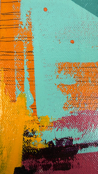 Confetti on the Dance Floor 4 – 8 x 8 Original Abstract Acrylic Painting on gallery wrapped canvas by Nikki Braun | Bold Modern Wall Art