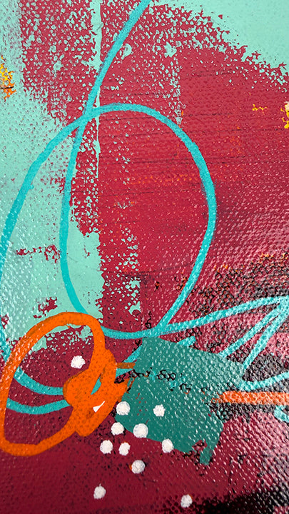 Confetti on the Dance Floor 4 – 8 x 8 Original Abstract Acrylic Painting on gallery wrapped canvas by Nikki Braun | Bold Modern Wall Art