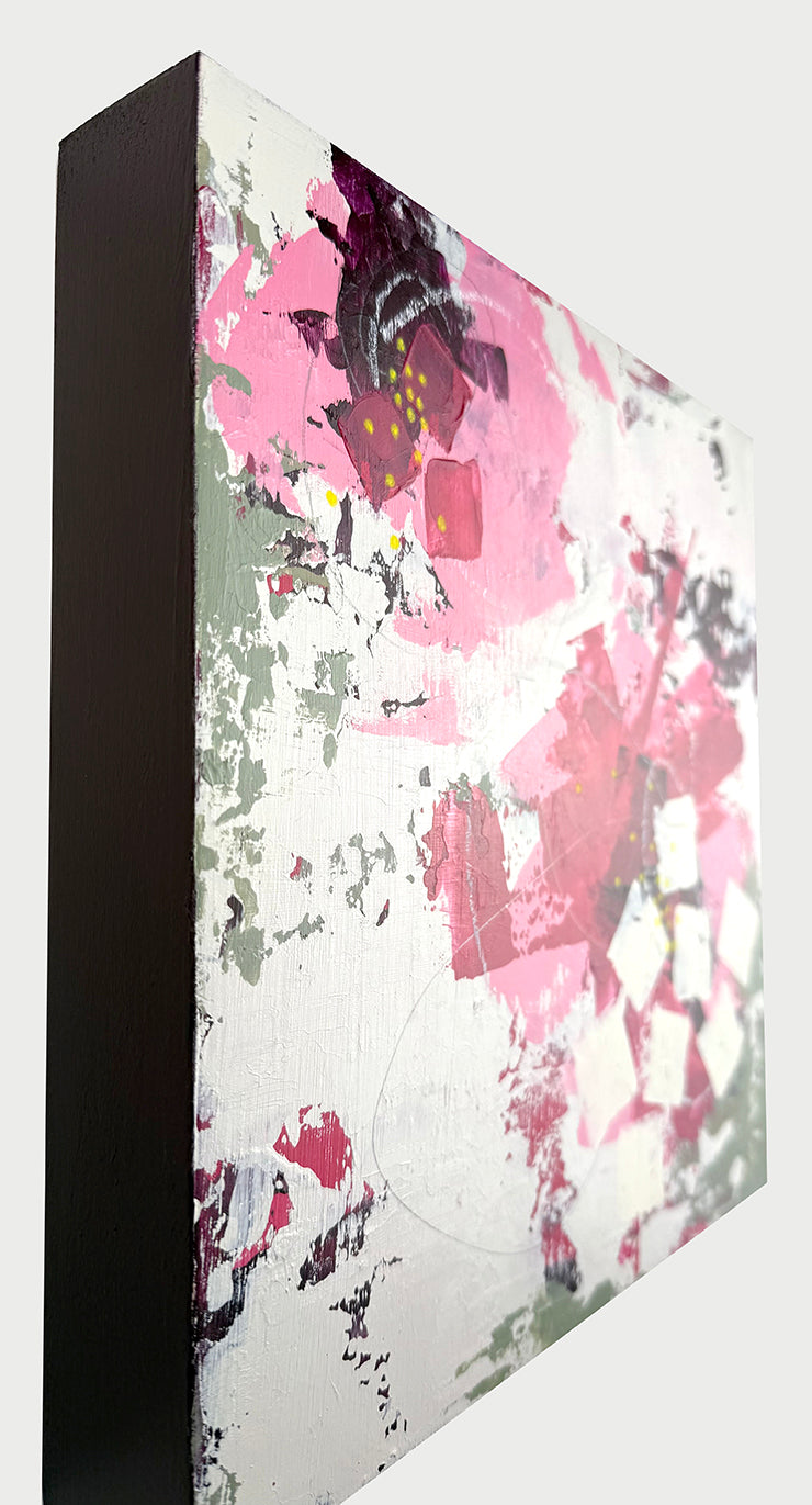Crabapple 3 – 10x10 Original Abstract Acrylic Painting on birch panel by Nikki Braun | Bold Modern Wall Art