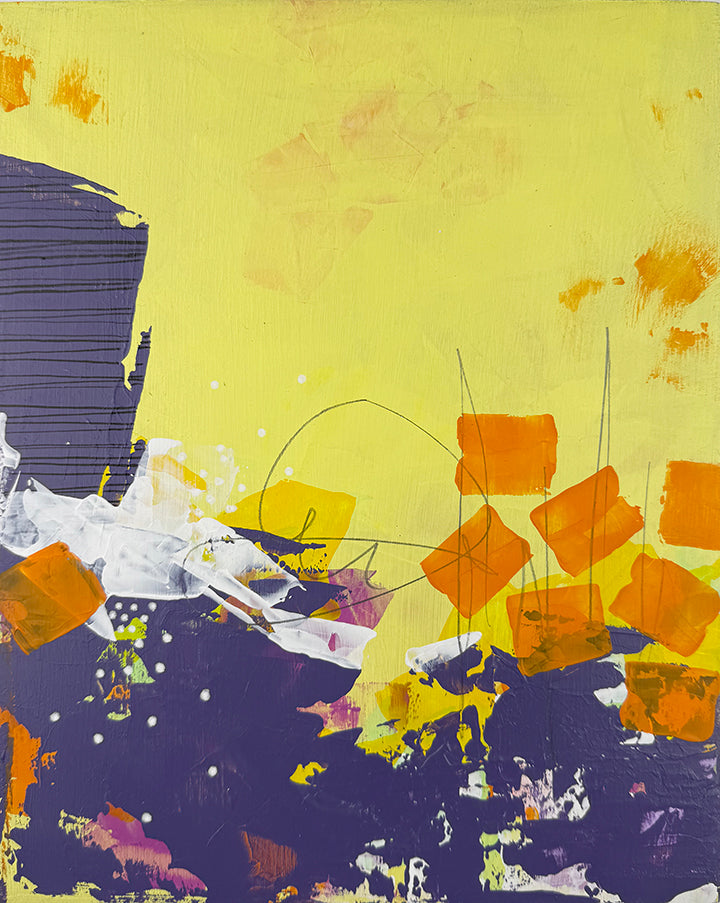 Never Too Much 3 – 8x10 Original Abstract Acrylic Painting on Birch Panel by Nikki Braun | Bold Modern Wall Art
