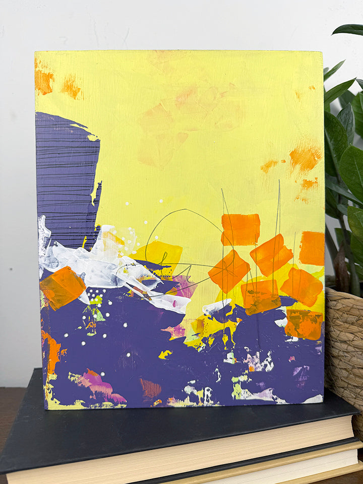 Never Too Much 3 – 8x10 Original Abstract Acrylic Painting on Birch Panel by Nikki Braun | Bold Modern Wall Art