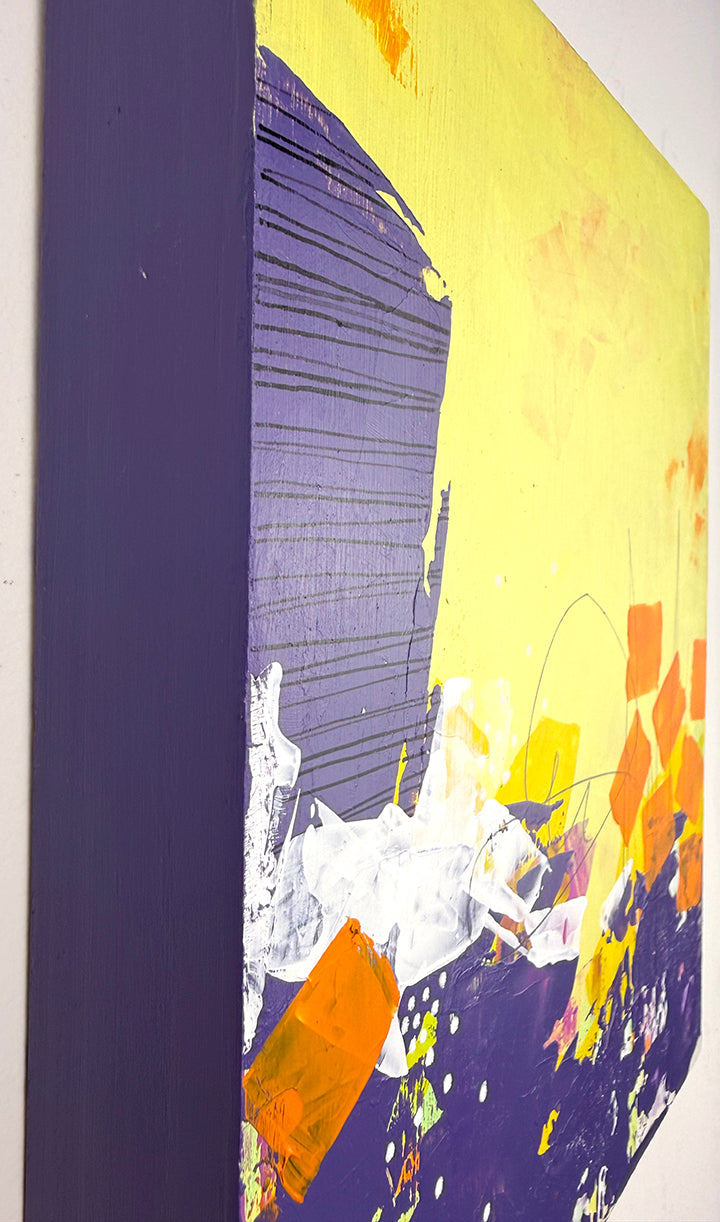 Never Too Much 3 – 8x10 Original Abstract Acrylic Painting on Birch Panel by Nikki Braun | Bold Modern Wall Art