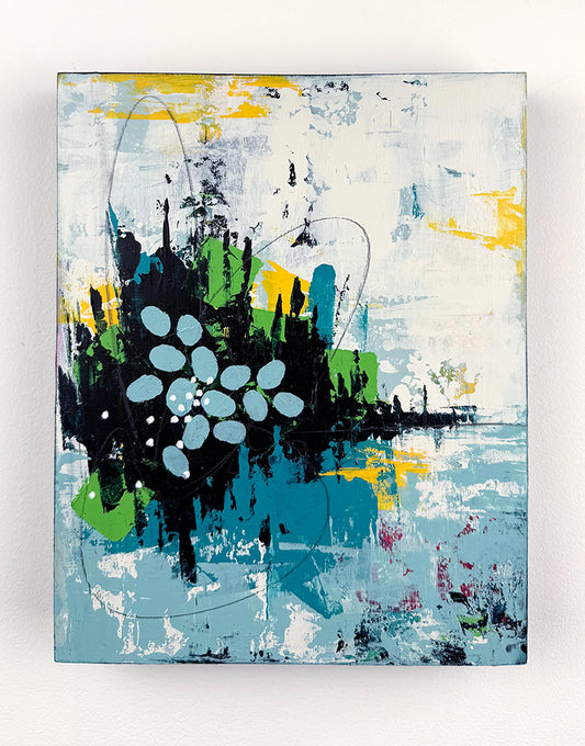 Water Heals 3 – 8 x 10 Original Abstract Acrylic Painting on birch panel by Nikki Braun | Bold Modern Wall Art