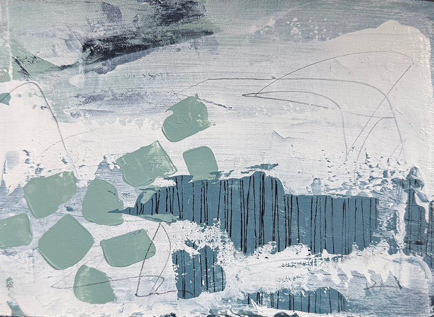 Winter’s Embrace – Original Abstract Painting Inspired by a Canadian Winter